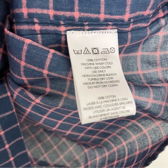 KOTO URBAN OUTFITTERS Navy Pink Short Sleeve Button Up Shirt Small - Picture 6 of 12